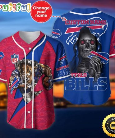 Personalized NFL Buffalo Bills Baseball Jersey Team Spirit Tops