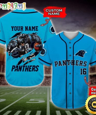 Personalized NFL Carolina Panthers Baseball Jersey Dynamic Team Shirts