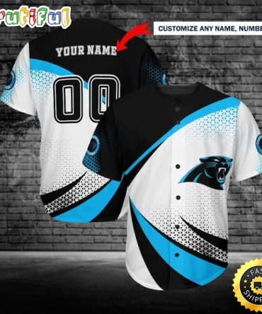 Personalized NFL Carolina Panthers Baseball Jersey