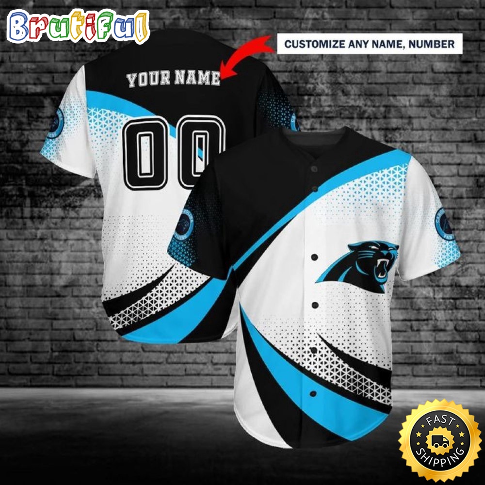 Personalized NFL Carolina Panthers Baseball Jersey