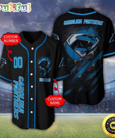 Personalized NFL Carolina Panthers Baseball Jersey Stylish Baseball Tops