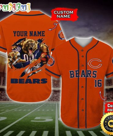 Personalized NFL Chicago Bears Baseball Jersey Classic Baseball Jerseys