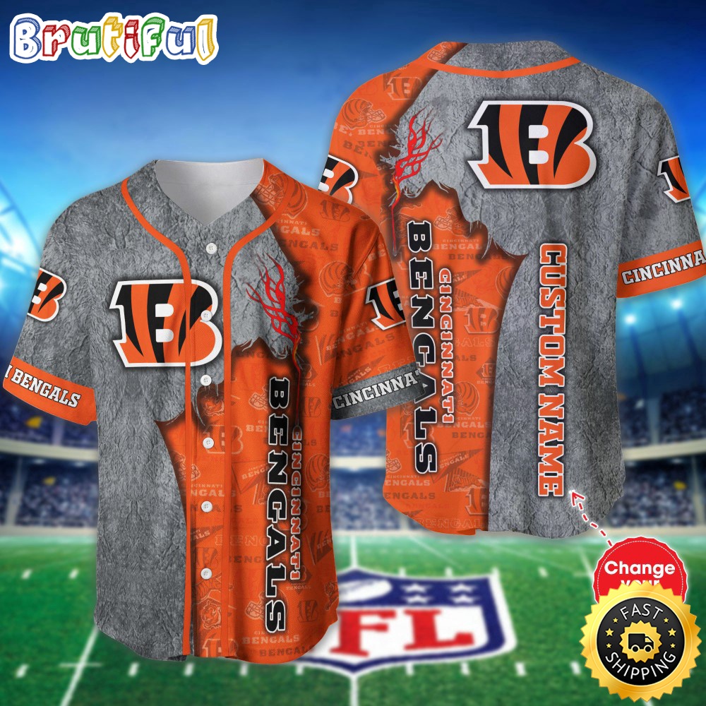 Personalized NFL Cincinnati Bengals Baseball Jersey Casual Baseball Gear