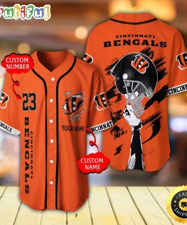Personalized NFL Cincinnati Bengals Baseball Jersey For Fans
