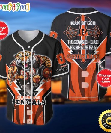 Personalized NFL Cincinnati Bengals Baseball Jersey Iconic Baseball Wear