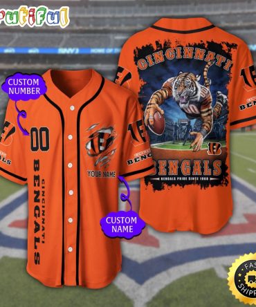 Personalized NFL Cincinnati Bengals Baseball Jersey Sportswear Tops