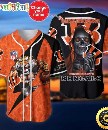 Personalized NFL Cincinnati Bengals Baseball Jersey Stylish Baseball Tops