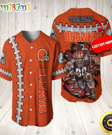 Personalized NFL Cleveland Browns Baseball Jersey Athletic Team Shirts