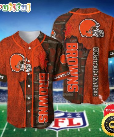 Personalized NFL Cleveland Browns Baseball Jersey Authentic Baseball Attire
