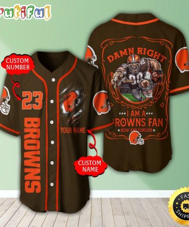 Personalized NFL Cleveland Browns Baseball Jersey Dynamic Team Shirts