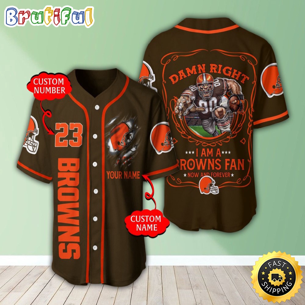 Personalized NFL Cleveland Browns Baseball Jersey Dynamic Team Shirts