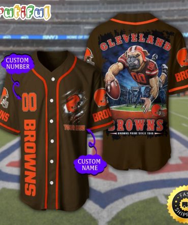 Personalized NFL Cleveland Browns Baseball Jersey Iconic Baseball Wear