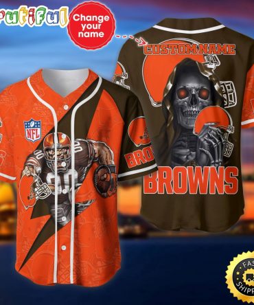 Personalized NFL Cleveland Browns Baseball Jersey Stylish Baseball Tops