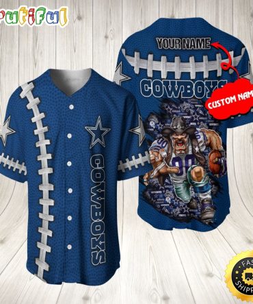 Personalized NFL Dallas Cowboys Baseball Jersey Athletic Team Shirts