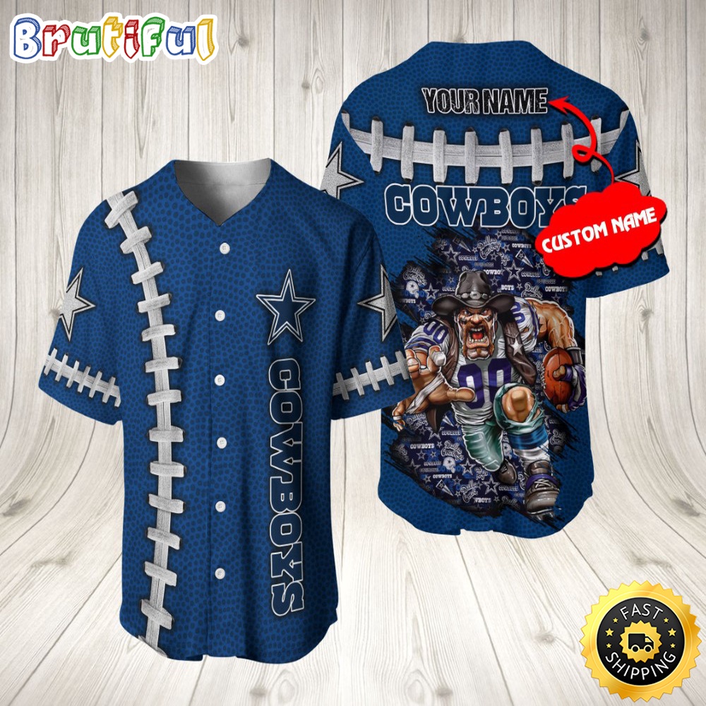 Personalized NFL Dallas Cowboys Baseball Jersey Athletic Team Shirts