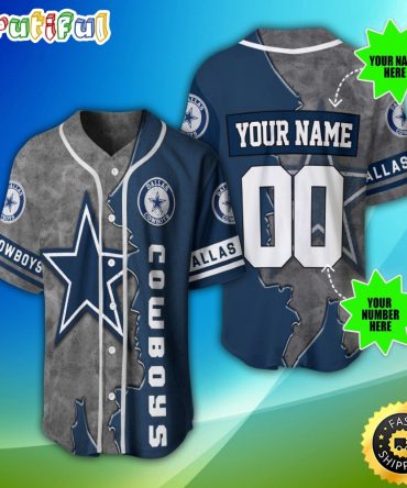 Personalized NFL Dallas Cowboys Baseball Jersey Casual Baseball Gear