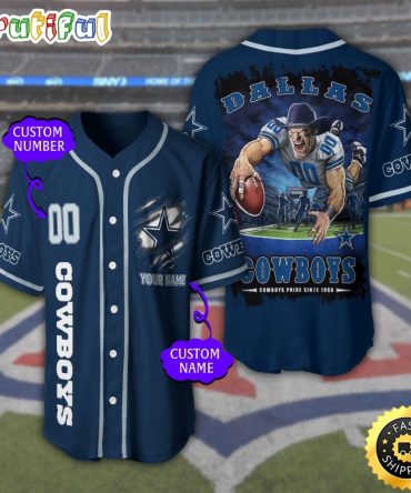 Personalized NFL Dallas Cowboys Baseball Jersey Sportswear Tops