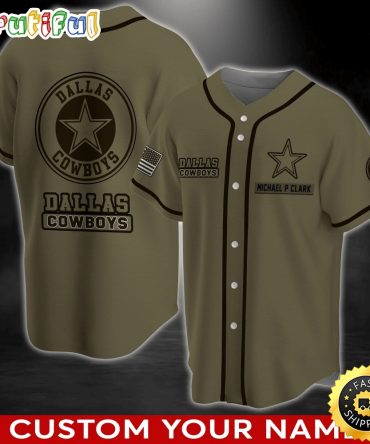 Personalized NFL Dallas Cowboys Baseball Jersey Team Spirit Tops