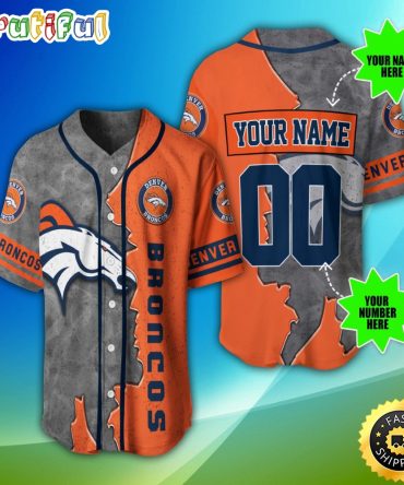 Personalized NFL Denver Broncos Baseball Jersey Authentic Baseball Attire