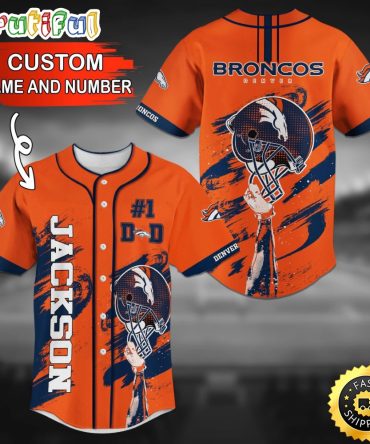 Personalized NFL Denver Broncos Baseball Jersey Casual Baseball Gear