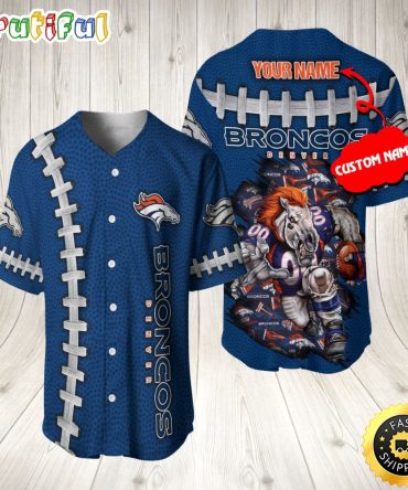 Personalized NFL Denver Broncos Baseball Jersey Classic Baseball Jerseys