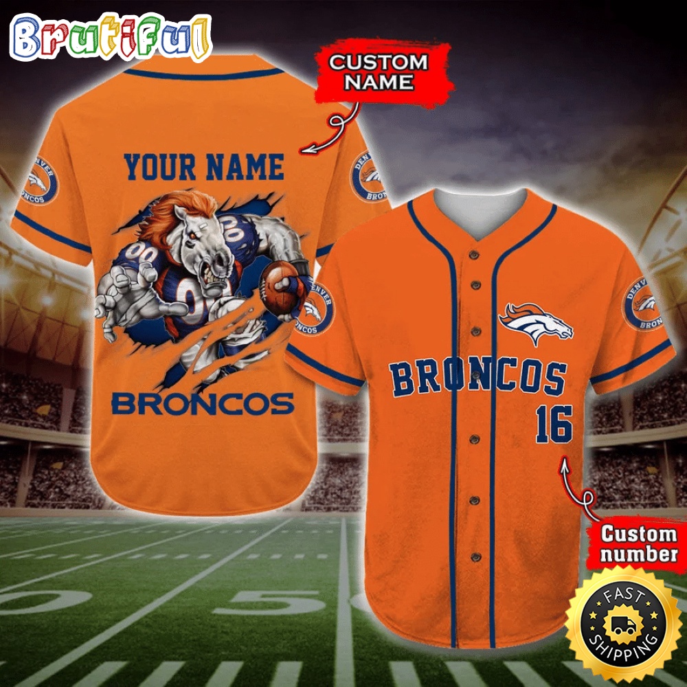 Personalized NFL Denver Broncos Baseball Jersey Fan Favorite Jerseys