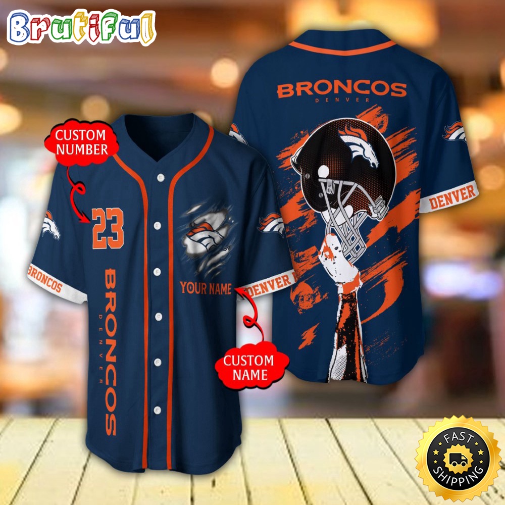 Personalized NFL Denver Broncos Baseball Jersey For Fans