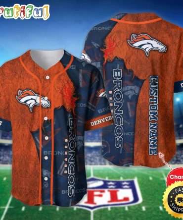 Personalized NFL Denver Broncos Baseball Jersey Sportswear Tops