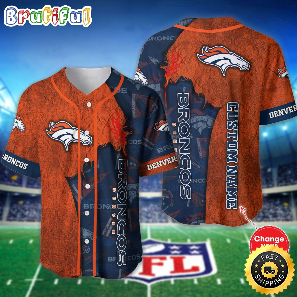 Personalized NFL Denver Broncos Baseball Jersey Sportswear Tops