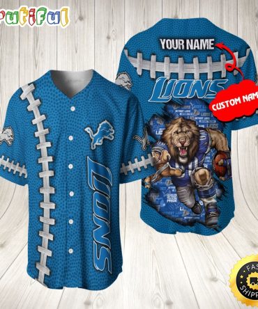 Personalized NFL Detroit Lions Baseball Jersey Athletic Team Shirts