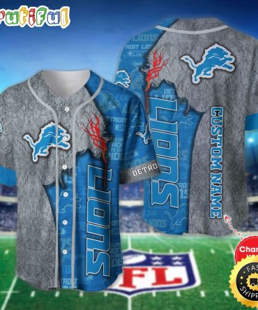 Personalized NFL Detroit Lions Baseball Jersey Authentic Baseball Attire
