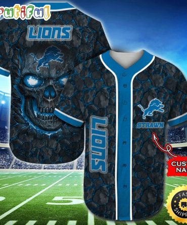 Personalized NFL Detroit Lions Baseball Jersey Casual Baseball Gear