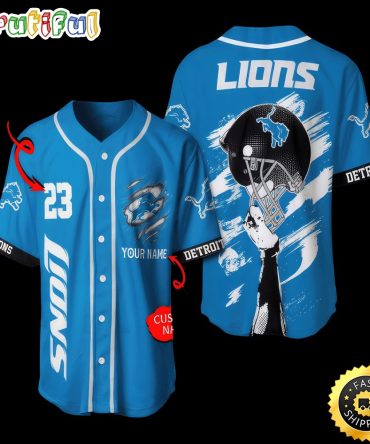 Personalized NFL Detroit Lions Baseball Jersey Classic Baseball Jerseys