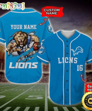 Personalized NFL Detroit Lions Baseball Jersey Dynamic Team Shirts
