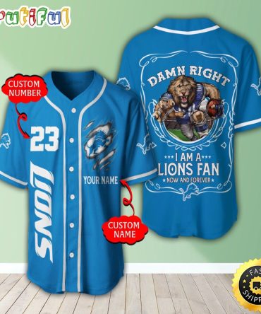 Personalized NFL Detroit Lions Baseball Jersey Fan Favorite Jerseys