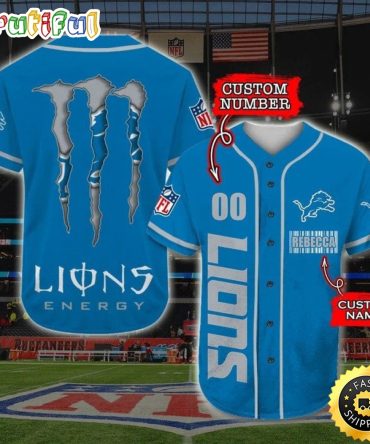 Personalized NFL Detroit Lions Baseball Jersey Sportswear Tops