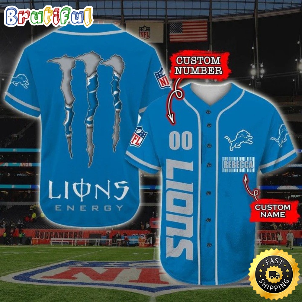 Personalized NFL Detroit Lions Baseball Jersey Sportswear Tops