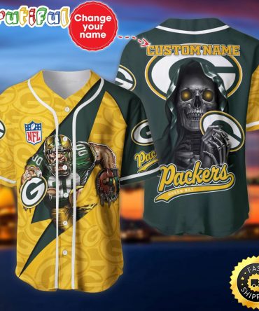 Personalized NFL Green Bay Packers Baseball Jersey Athletic Team Shirts