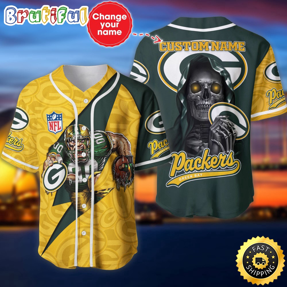 Personalized NFL Green Bay Packers Baseball Jersey Athletic Team Shirts
