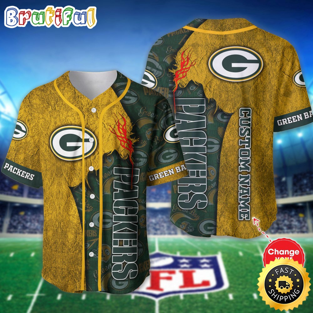 Personalized NFL Green Bay Packers Baseball Jersey Sportswear Tops