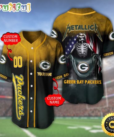 Personalized NFL Green Bay Packers Baseball Jersey Team Spirit Tops