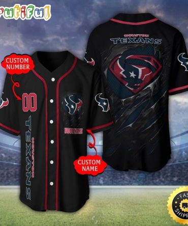 Personalized NFL Houston Texans Baseball Jersey Athletic Team Shirts