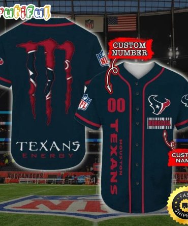Personalized NFL Houston Texans Baseball Jersey Sportswear Tops