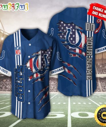 Personalized NFL Indianapolis Colts Baseball Jersey America Flagy America Flag Athletic Style Jerseys