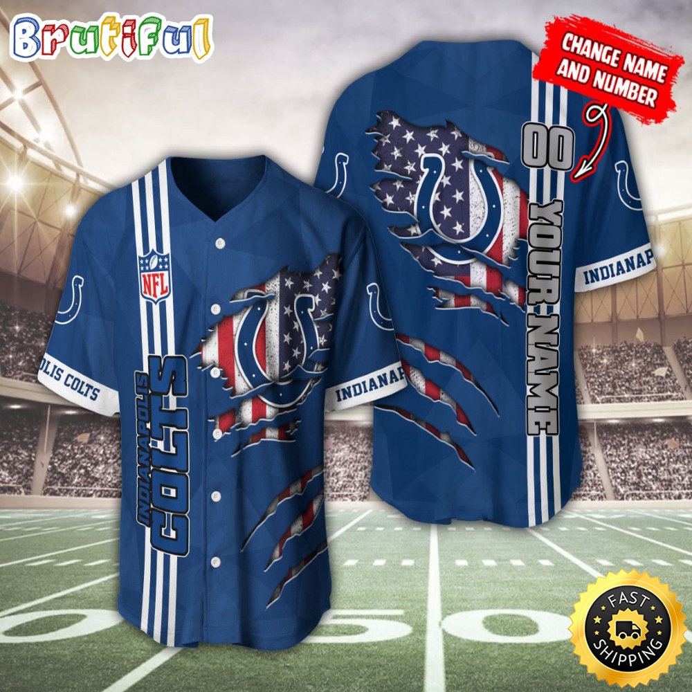 Personalized NFL Indianapolis Colts Baseball Jersey America Flagy America Flag Athletic Style Jerseys