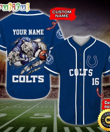 Personalized NFL Indianapolis Colts Baseball Jersey Casual Baseball Gear