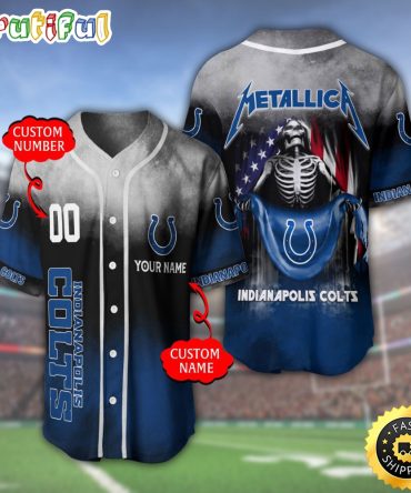 Personalized NFL Indianapolis Colts Baseball Jersey Team Spirit Tops
