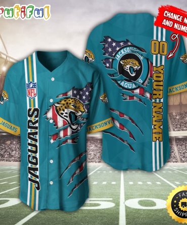Personalized NFL Jacksonville Jaguars Baseball Jersey America Flag Athletic Style Jerseys