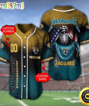 Personalized NFL Jacksonville Jaguars Baseball Jersey Athletic Team Shirts