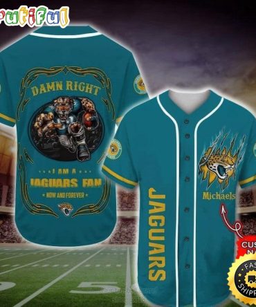 Personalized NFL Jacksonville Jaguars Baseball Jersey Fan Name